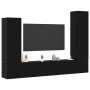 Conjunto de mueble de TV 4 pcs Roble Negro Madera de ingeniería en Muebles TV | Comprar online en Foru.es