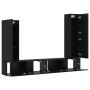 Conjunto de mueble de TV 4 pcs Roble Negro Madera de ingeniería en Muebles TV | Comprar online en Foru.es