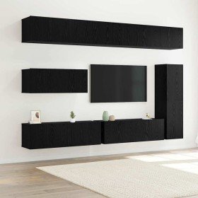 Conjunto de mueble de TV 7 pcs Roble Negro Madera de ingeniería en Muebles TV | Comprar online en Foru.es