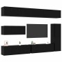 Conjunto de mueble de TV 7 pcs Roble Negro Madera de ingeniería en Muebles TV | Comprar online en Foru.es