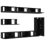 Conjunto de mueble de TV 7 pcs Roble Negro Madera de ingeniería en Muebles TV | Comprar online en Foru.es