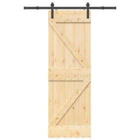 Puerta corredera con herrajes madera maciza de pino 70x210 cm en Puertas | Comprar online en Foru.es