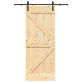 Puerta corredera con herrajes madera maciza de pino 85x210 cm en Puertas | Comprar online en Foru.es