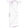 Puerta corredera con herrajes madera maciza de pino 85x210 cm en Puertas | Comprar online en Foru.es