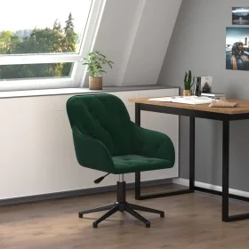 Silla de oficina giratoria de terciopelo verde oscuro de vidaXL, Sillas de oficina - Ref: Foro24-344858, Precio: 83,13 €, Des...