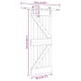 Puerta corredera con herrajes madera maciza de pino 80x210 cm en Puertas | Comprar online en Foru.es
