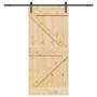Puerta corredera con herrajes madera maciza de pino 80x210 cm en Puertas | Comprar online en Foru.es