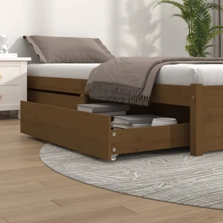Cajones de cama 2 unidades madera maciza de pino marrón miel de vidaXL, Camas y accesorios - Ref: Foro24-814992, Precio: 116,...
