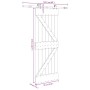 Puerta corredera con herrajes madera maciza de pino 70x210 cm en Puertas | Comprar online en Foru.es