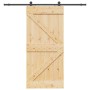 Puerta corredera con herrajes madera maciza de pino 100x210 cm en Puertas | Comprar online en Foru.es