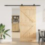 Puerta corredera con herrajes madera maciza de pino 100x210 cm en Puertas | Comprar online en Foru.es
