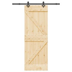 Puerta corredera con herrajes madera maciza de pino 70x210 cm en Puertas | Comprar online en Foru.es