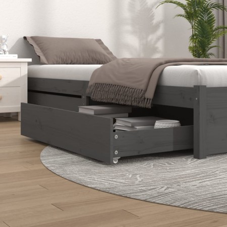 Cajones de cama 2 unidades madera maciza de pino gris de vidaXL, Camas y accesorios - Ref: Foro24-814991, Precio: 118,25 €, D...