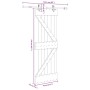 Puerta corredera con herrajes madera maciza de pino 70x210 cm en Puertas | Comprar online en Foru.es