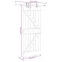 Puerta corredera con herrajes madera maciza de pino 85x210 cm en Puertas | Comprar online en Foru.es