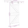 Puerta corredera con herrajes madera maciza de pino 95x210 cm en Puertas | Comprar online en Foru.es