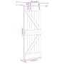 Puerta corredera con herrajes madera maciza de pino 70x210 cm en Puertas | Comprar online en Foru.es