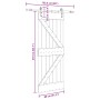 Puerta corredera con herrajes madera maciza de pino 80x210 cm en Puertas | Comprar online en Foru.es