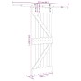 Puerta corredera con herrajes madera maciza de pino 70x210 cm en Puertas | Comprar online en Foru.es