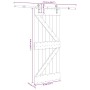 Puerta corredera con herrajes madera maciza de pino 85x210 cm en Puertas | Comprar online en Foru.es