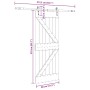 Puerta corredera con herrajes madera maciza de pino 80x210 cm en Puertas | Comprar online en Foru.es