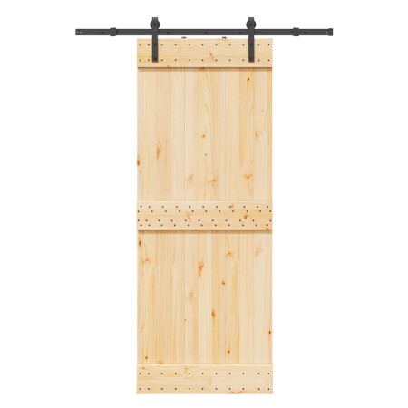 Puerta corredera con herrajes madera maciza de pino 80x210 cm en Puertas | Comprar online en Foru.es