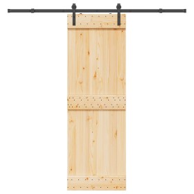 Puerta corredera con herrajes madera maciza de pino 70x210 cm en Puertas | Comprar online en Foru.es