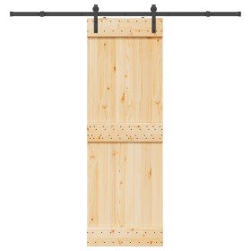 Puerta corredera con herrajes madera maciza de pino 70x210 cm en Puertas | Comprar online en Foru.es