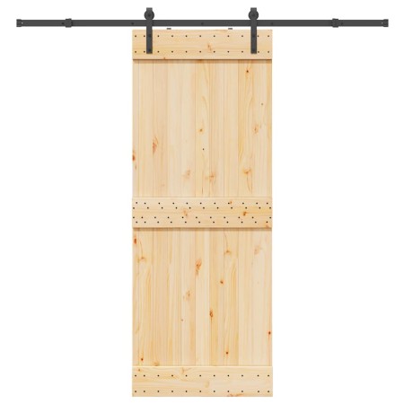 Puerta corredera con herrajes madera maciza de pino 80x210 cm en Puertas | Comprar online en Foru.es