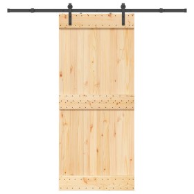 Puerta corredera con herrajes madera maciza de pino 90x210 cm en Puertas | Comprar online en Foru.es
