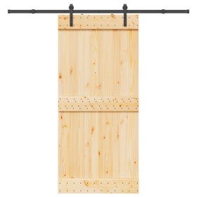Puerta corredera con herrajes madera maciza de pino 95x210 cm en Puertas | Comprar online en Foru.es