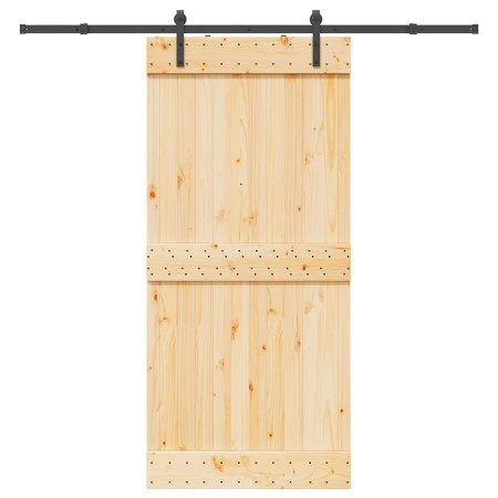 Puerta corredera con herrajes madera maciza de pino 95x210 cm en Puertas | Comprar online en Foru.es