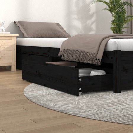Cajones de cama 4 unidades madera maciza de pino negro de vidaXL, Camas y accesorios - Ref: Foro24-814998, Precio: 100,96 €, ...