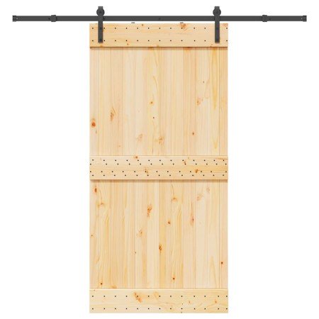 Puerta corredera con herrajes madera maciza de pino 100x210 cm en Puertas | Comprar online en Foru.es