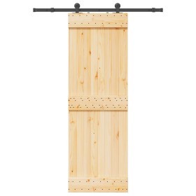 Puerta corredera con herrajes madera maciza de pino 70x210 cm en Puertas | Comprar online en Foru.es