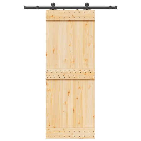 Puerta corredera con herrajes madera maciza de pino 80x210 cm en Puertas | Comprar online en Foru.es