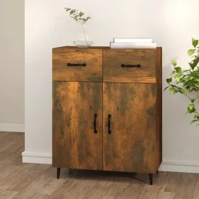 Aparador de madera de ingeniería roble ahumado 69,5x34x90 cm de vidaXL, Aparadores - Ref: Foro24-817360, Precio: 62,22 €, Des...