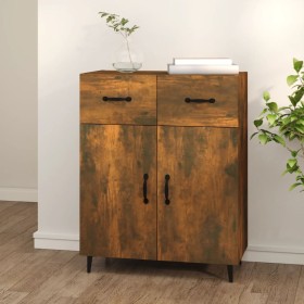 Aparador de madera de ingeniería roble ahumado 69,5x34x90 cm de vidaXL, Aparadores - Ref: Foro24-817360, Precio: 69,53 €, Des...