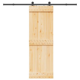 Puerta corredera con herrajes madera maciza de pino 70x210 cm en Puertas | Comprar online en Foru.es