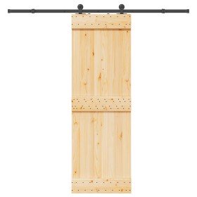 Puerta corredera con herrajes madera maciza de pino 70x210 cm en Puertas | Comprar online en Foru.es