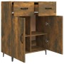 Aparador de madera de ingeniería roble ahumado 69,5x34x90 cm de vidaXL, Aparadores - Ref: Foro24-817360, Precio: 69,53 €, Des...
