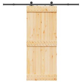 Puerta corredera con herrajes madera maciza de pino 85x210 cm en Puertas | Comprar online en Foru.es