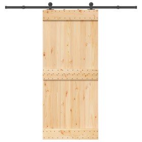 Puerta corredera con herrajes madera maciza de pino 90x210 cm en Puertas | Comprar online en Foru.es