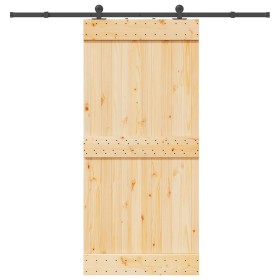 Puerta corredera con herrajes madera maciza de pino 95x210 cm en Puertas | Comprar online en Foru.es