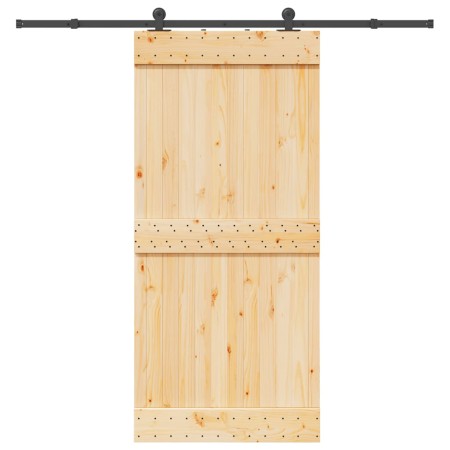 Puerta corredera con herrajes madera maciza de pino 95x210 cm en Puertas | Comprar online en Foru.es