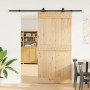 Puerta corredera con herrajes madera maciza de pino 100x210 cm en Puertas | Comprar online en Foru.es