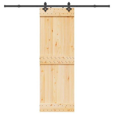 Puerta corredera con herrajes madera maciza de pino 70x210 cm en Puertas | Comprar online en Foru.es