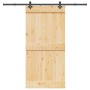 Puerta corredera con herrajes madera maciza de pino 100x210 cm en Puertas | Comprar online en Foru.es