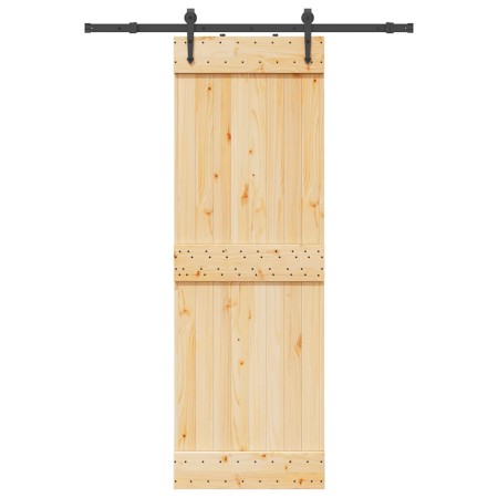 Puerta corredera con herrajes madera maciza de pino 70x210 cm en Puertas | Comprar online en Foru.es