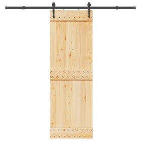Puerta corredera con herrajes madera maciza de pino 70x210 cm en Puertas | Comprar online en Foru.es